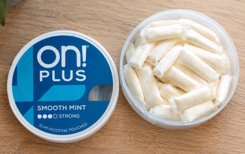 The slim nicotine pouch format (on! Plus brand).